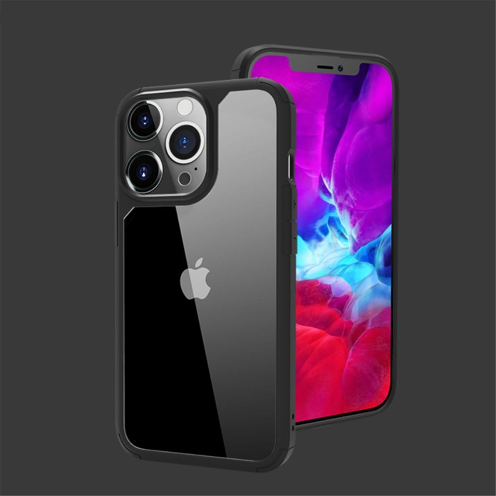 Apple iPhone 13 Pro Hoesje Hybride Back Cover Transparant/Zwart afbeelding 8