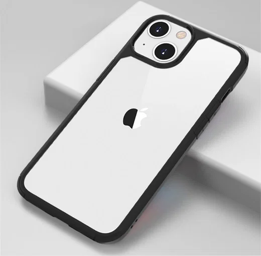 Apple iPhone 13 Mini Hoesje Hybride Back Cover Transparant/Zwart afbeelding 4
