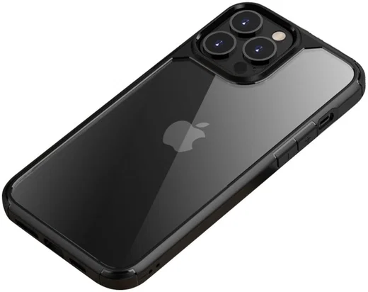 iPaky Apple iPhone 13 Pro Max Hoesje Back Cover Transparant/Zwart afbeelding 1