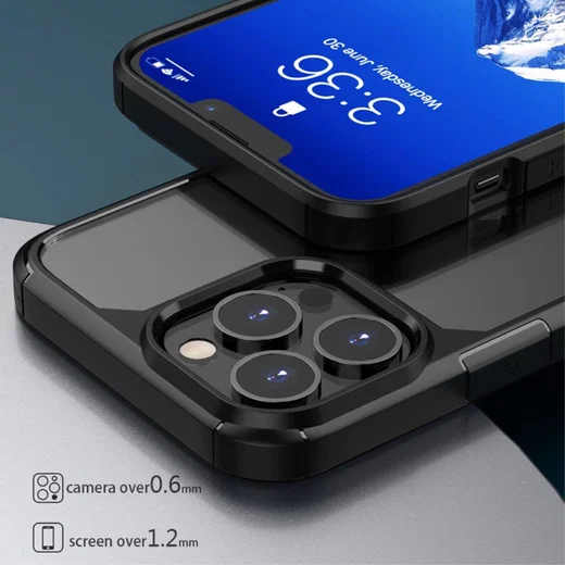 iPaky Apple iPhone 13 Pro Max Hoesje Back Cover Transparant/Zwart afbeelding 5