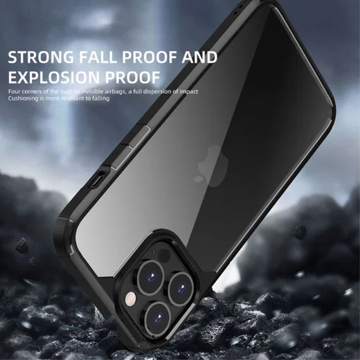 iPaky Apple iPhone 13 Pro Max Hoesje Back Cover Transparant/Zwart afbeelding 6