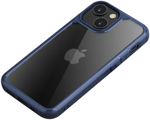 iPaky Apple iPhone 13 Hoesje Hybride Back Cover Transparant/Blauw afbeelding 1
