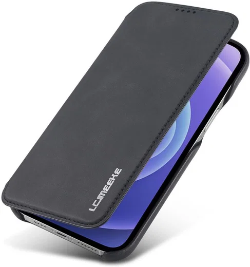 LC.IMEEKE Apple iPhone 13 Hoesje Retro Portemonnee Book Case Zwart afbeelding 1