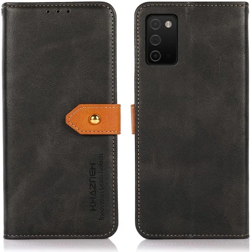 KHAZNEH Samsung Galaxy A03s Hoesje Duo Color Wallet Book Case Zwart afbeelding 4