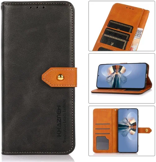 KHAZNEH Samsung Galaxy A03s Hoesje Duo Color Wallet Book Case Zwart afbeelding 10