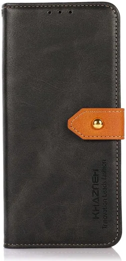KHAZNEH Samsung Galaxy A03s Hoesje Duo Color Wallet Book Case Zwart afbeelding 2