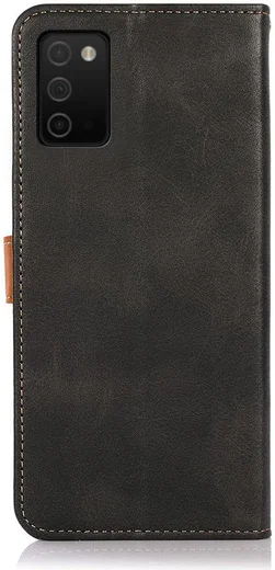 KHAZNEH Samsung Galaxy A03s Hoesje Duo Color Wallet Book Case Zwart afbeelding 3