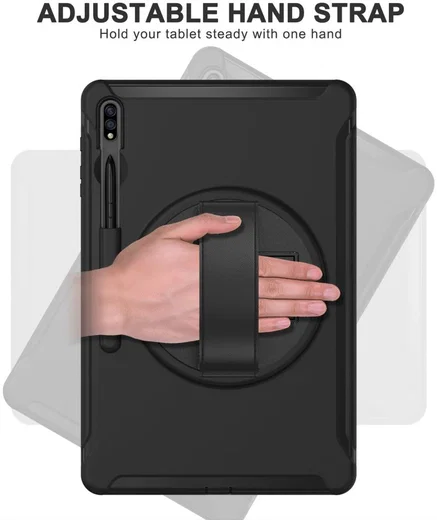 Samsung Galaxy Tab S7 FE Hoes Full Protect Cover met Kickstand Zwart afbeelding 5