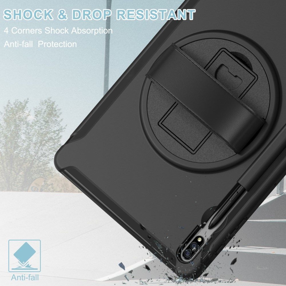 Samsung Galaxy Tab S7 FE Hoes Full Protect Cover met Kickstand Zwart afbeelding 7