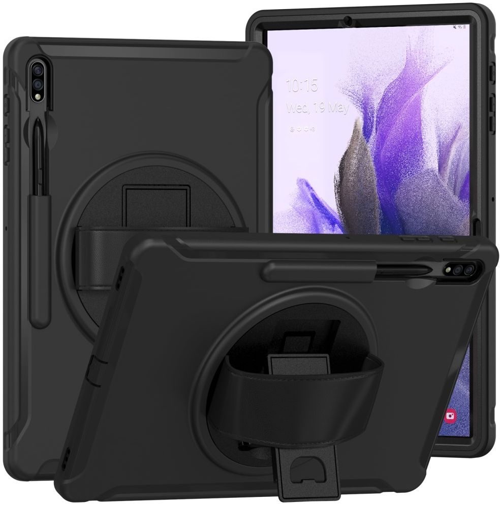 Samsung Galaxy Tab S7 FE Hoes Full Protect Cover met Kickstand Zwart afbeelding 1