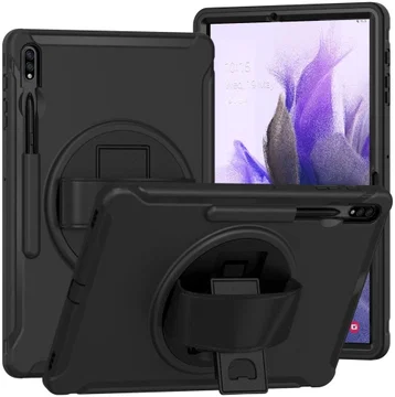 Samsung Galaxy Tab S7 FE Hoes Full Protect Cover met Kickstand Zwart