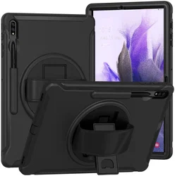 Samsung Galaxy Tab S7 FE Hoes Full Protect Cover met Kickstand Zwart afbeelding