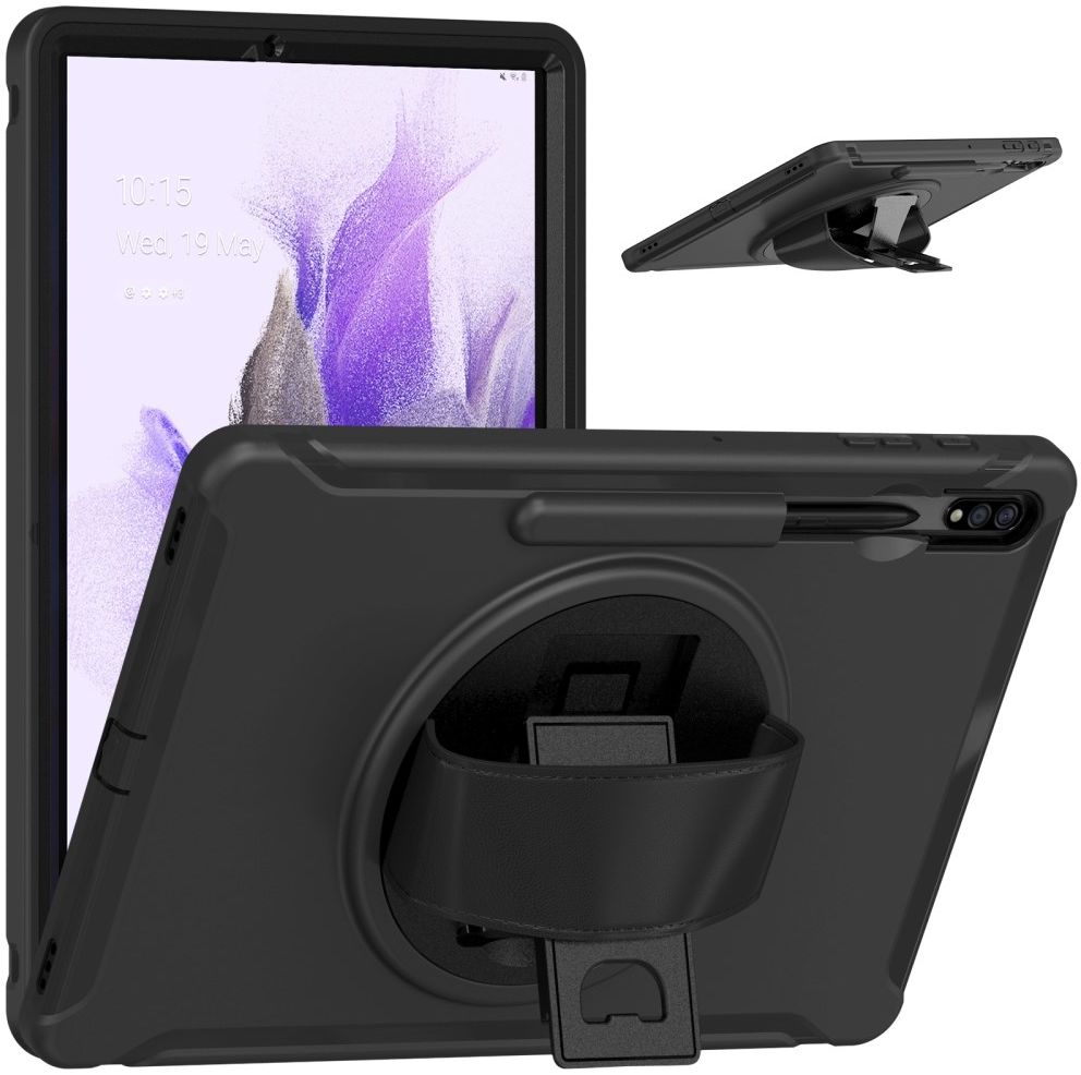 Samsung Galaxy Tab S7 FE Hoes Full Protect Cover met Kickstand Zwart afbeelding 12