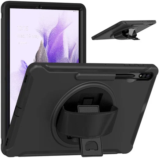 Samsung Galaxy Tab S7 FE Hoes Full Protect Cover met Kickstand Zwart afbeelding 12