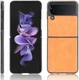 Samsung Galaxy Z Flip 3 Hoesje Kunstleer Back Cover Geel afbeelding 4