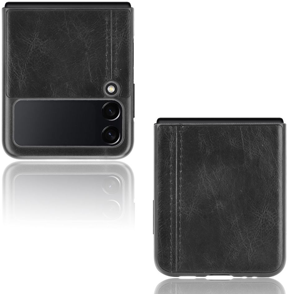 Samsung Galaxy Z Flip 3 Hoesje Kunstleer Back Cover Zwart afbeelding 3