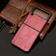 Samsung Galaxy Z Flip 3 Hoesje Kunstleer Back Cover Rood afbeelding 2