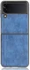 Samsung Galaxy Z Flip 3 Hoesje Kunstleer Back Cover Blauw afbeelding 1