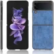 Samsung Galaxy Z Flip 3 Hoesje Kunstleer Back Cover Blauw afbeelding 4