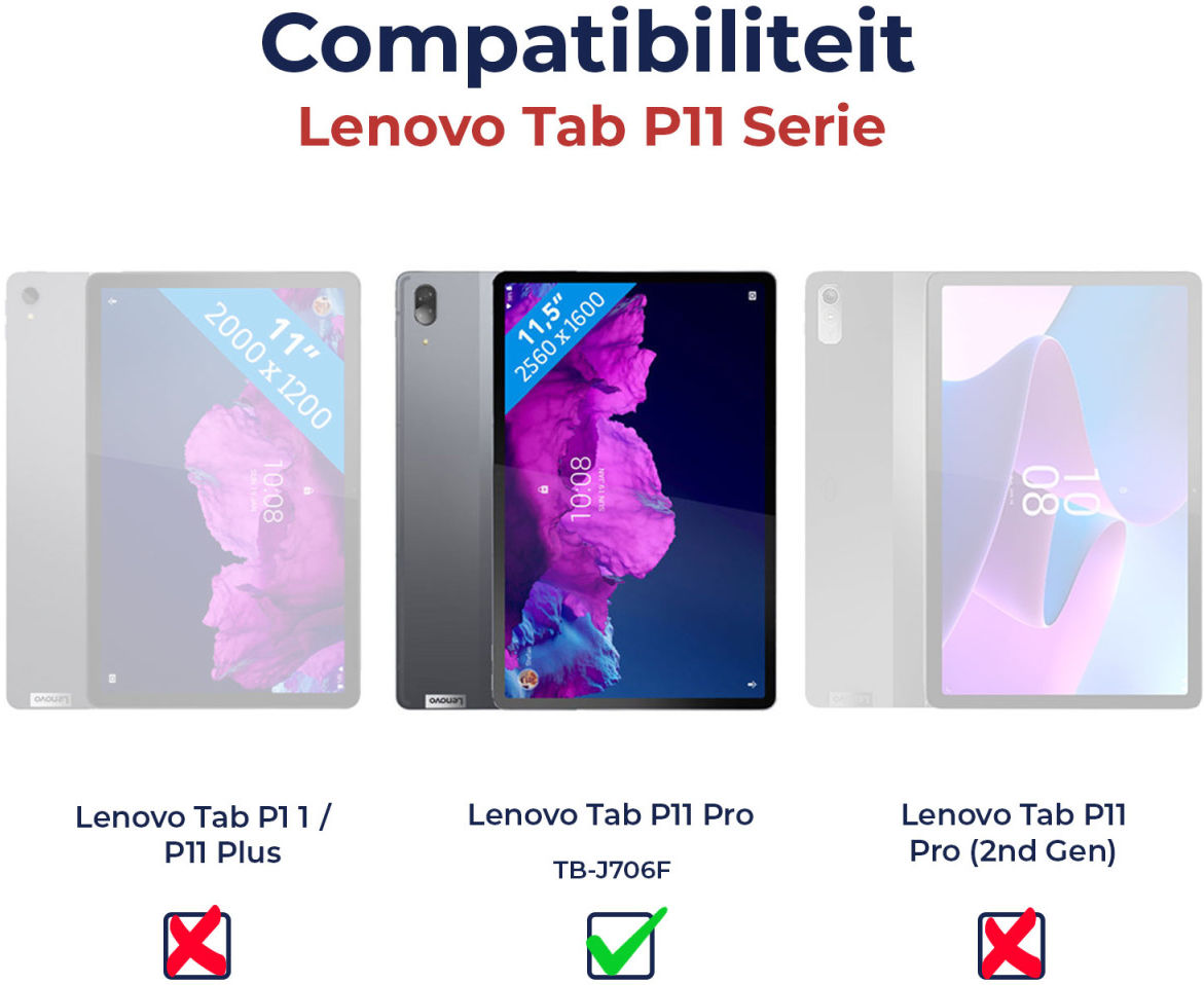 Lenovo Tab P11 Pro Hoes 360 Graden Draaibare Book Case Zwart afbeelding 11