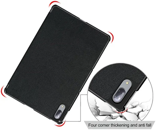 Lenovo Tab P11 Pro Hoes Tri-Fold Book Case Kunstleer Zwart afbeelding 4