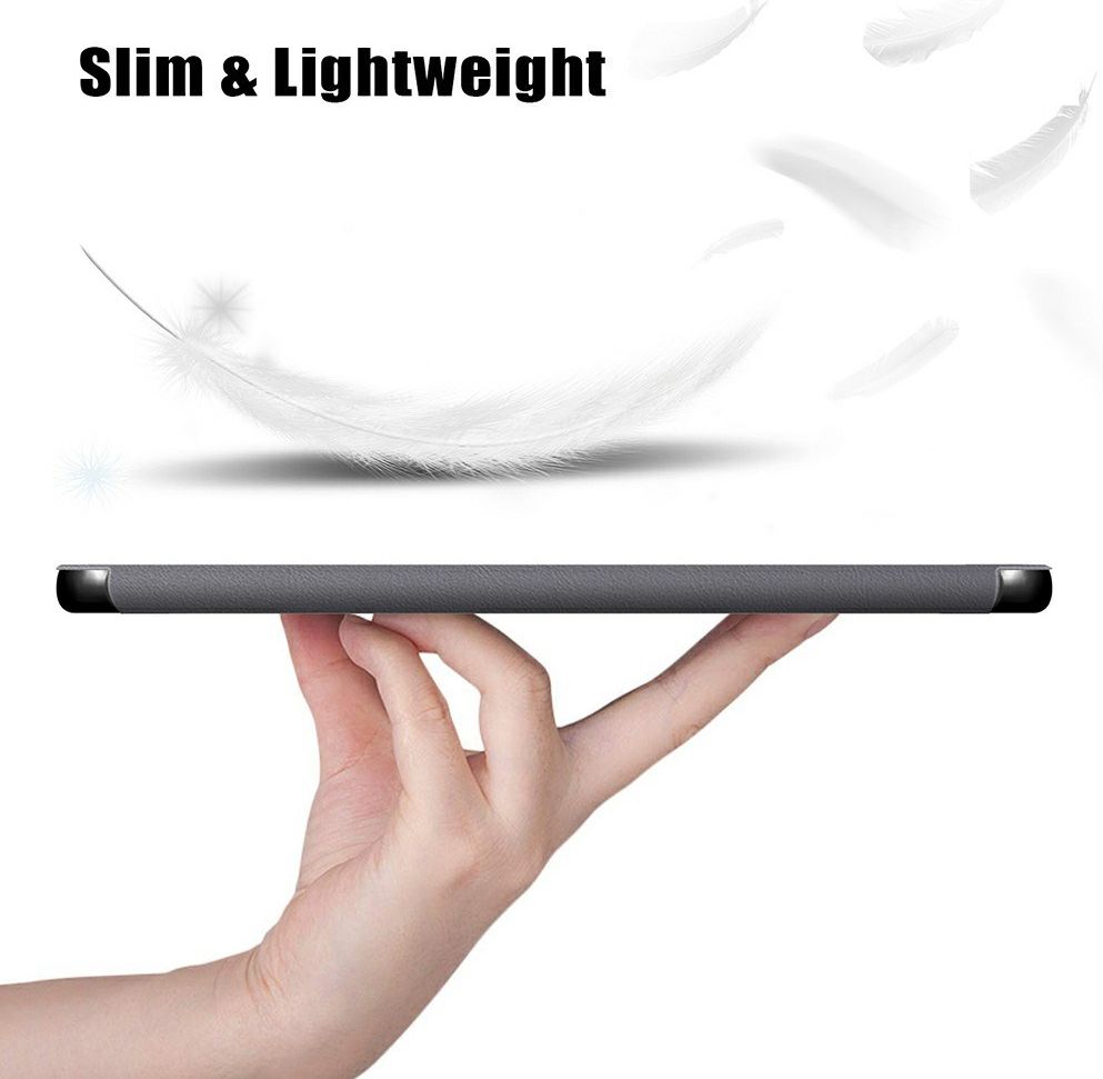 Lenovo Tab P11 Pro Hoes Tri-Fold Book Case Kunstleer Grijs afbeelding 6