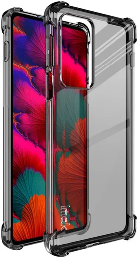 Motorola Edge 20 Pro Hoesje TPU + Screenprotector Transparant Zwart afbeelding 1