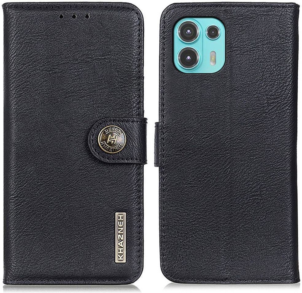 KHAZNEH Motorola Edge 20 Lite Hoesje Wallet Book Case Zwart afbeelding 3