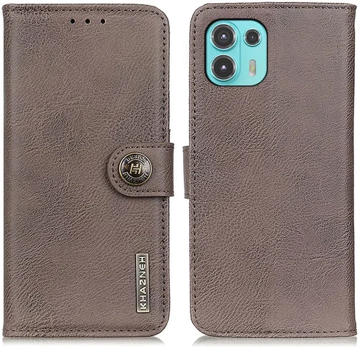 KHAZNEH Motorola Edge 20 Lite Hoesje Wallet Book Case Grijs afbeelding 3