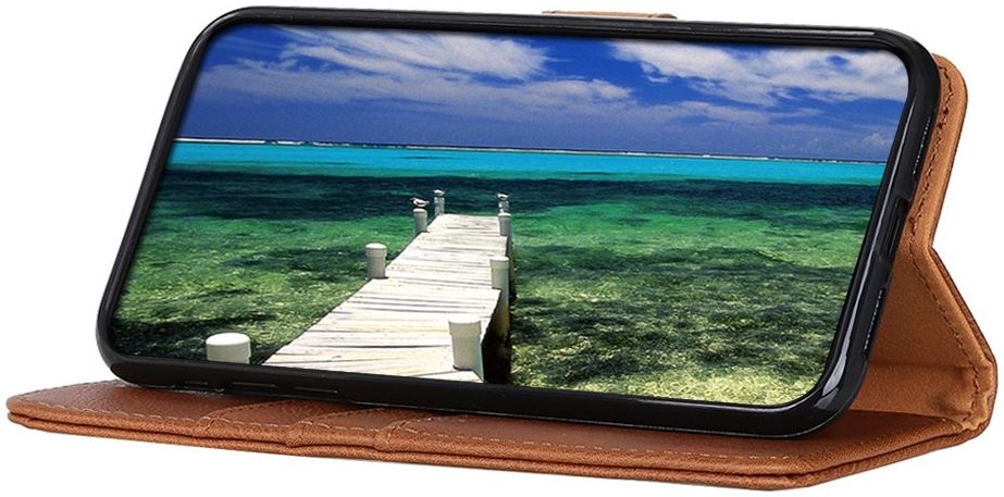 KHAZNEH Motorola Edge 20 Lite Hoesje Wallet Book Case Bruin afbeelding 6