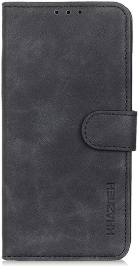 KHAZNEH Motorola Edge 20 Lite Hoesje Retro Wallet Book Case Zwart afbeelding 2