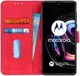 KHAZNEH Motorola Edge 20 Pro Hoesje Retro Wallet Book Case Rood afbeelding 1
