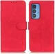KHAZNEH Motorola Edge 20 Pro Hoesje Retro Wallet Book Case Rood afbeelding 3