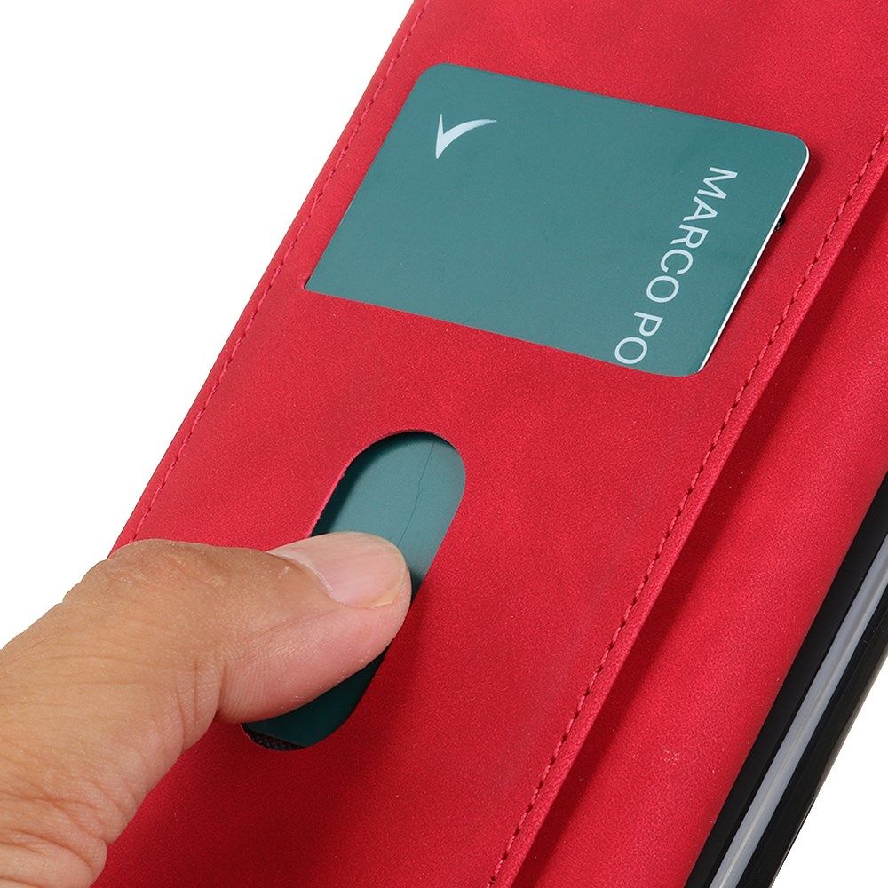 KHAZNEH Motorola Edge 20 Pro Hoesje Retro Wallet Book Case Rood afbeelding 6