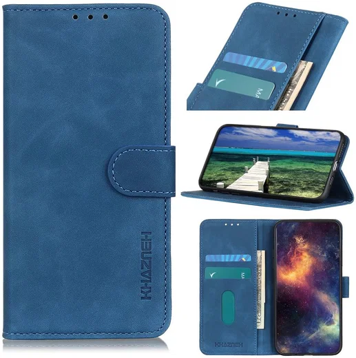 KHAZNEH Google Pixel 6 Pro Hoesje Vintage Wallet Book Case Blauw afbeelding 11