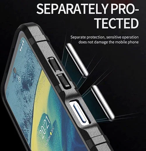 Nokia XR20 Hoesje Shock Proof Rugged Shield Back Cover Zwart afbeelding 7