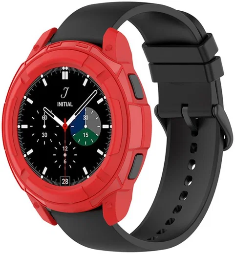 Samsung Galaxy Watch 4 Classic 46MM Hoesje TPU met Bezel Ring Rood afbeelding 1