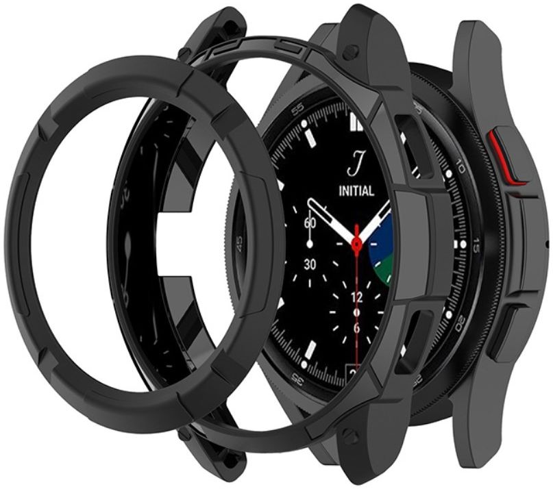 Samsung Galaxy Watch 4 Classic 46MM Hoesje - TPU met Bezel Ring - Zwart afbeelding 2