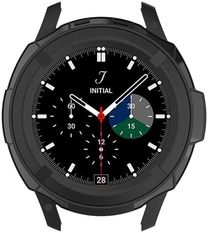 Samsung Galaxy Watch 4 Classic 46MM Hoesje - TPU met Bezel Ring - Zwart afbeelding 4