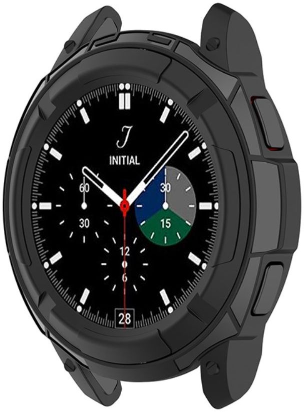 Samsung Galaxy Watch 4 Classic 46MM Hoesje - TPU met Bezel Ring - Zwart afbeelding 3