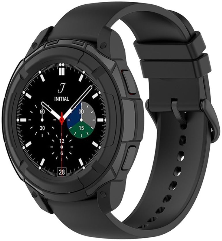 Samsung Galaxy Watch 4 Classic 46MM Hoesje - TPU met Bezel Ring - Zwart afbeelding 1