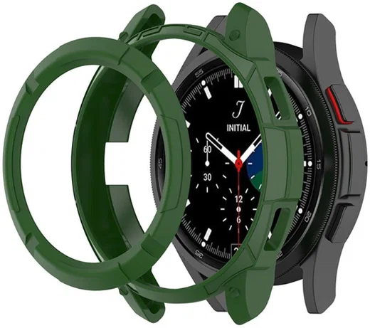 Samsung Galaxy Watch 4 Classic 42MM Hoesje - TPU met Bezel Ring - Groen afbeelding 2