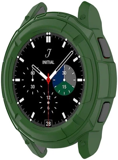 Samsung Galaxy Watch 4 Classic 42MM Hoesje - TPU met Bezel Ring - Groen afbeelding 3