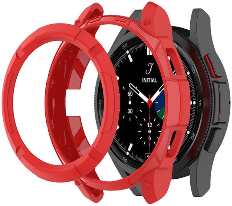 Samsung Galaxy Watch 4 Classic 42MM Hoesje - TPU met Bezel Ring - Rood afbeelding 2