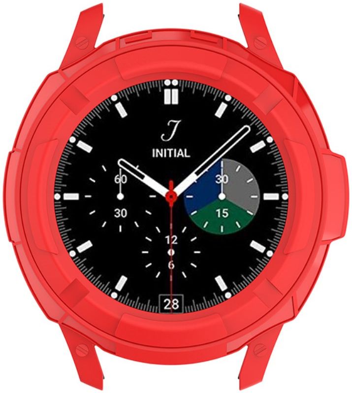 Samsung Galaxy Watch 4 Classic 42MM Hoesje - TPU met Bezel Ring - Rood afbeelding 4