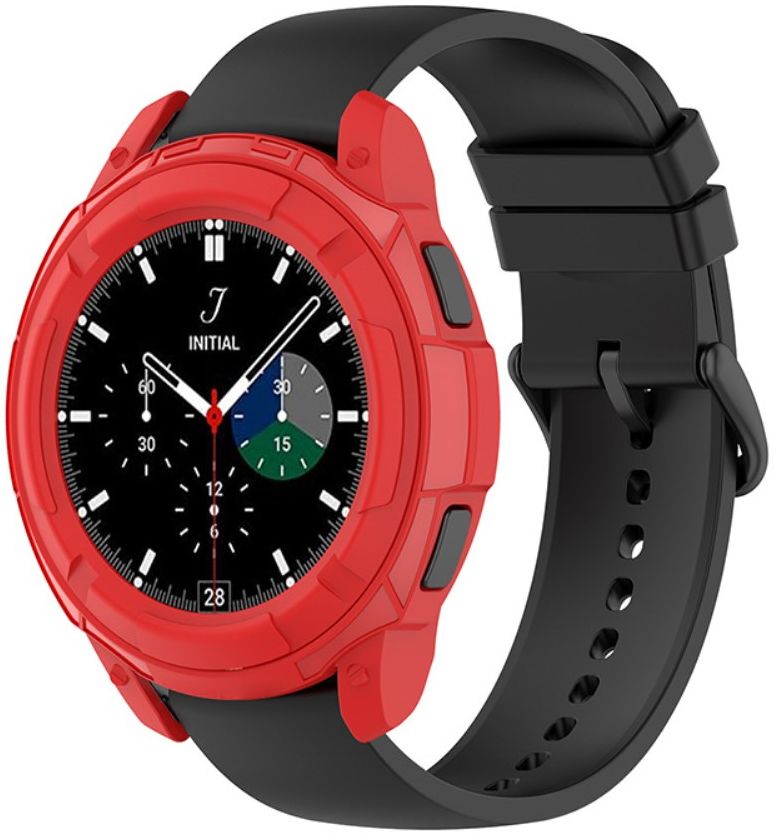 Samsung Galaxy Watch 4 Classic 42MM Hoesje - TPU met Bezel Ring - Rood afbeelding 1