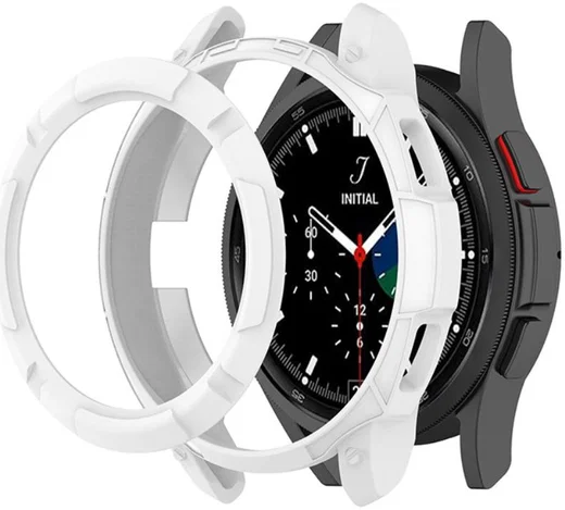 Samsung Galaxy Watch 4 Classic 42MM Hoesje - TPU met Bezel Ring - Wit afbeelding 2