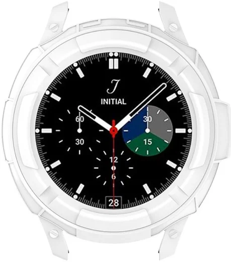 Samsung Galaxy Watch 4 Classic 42MM Hoesje - TPU met Bezel Ring - Wit afbeelding 4