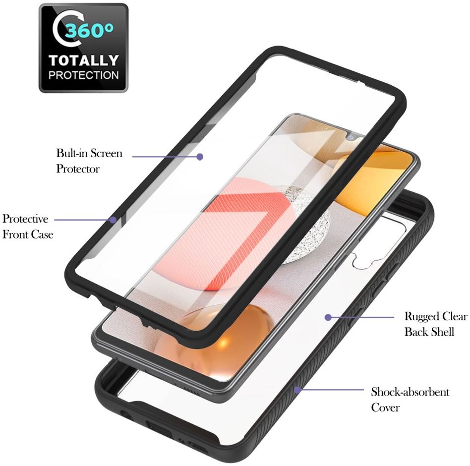 Samsung Galaxy A42 Hoesje Full Protect 360° Cover Hybride Zwart afbeelding 8