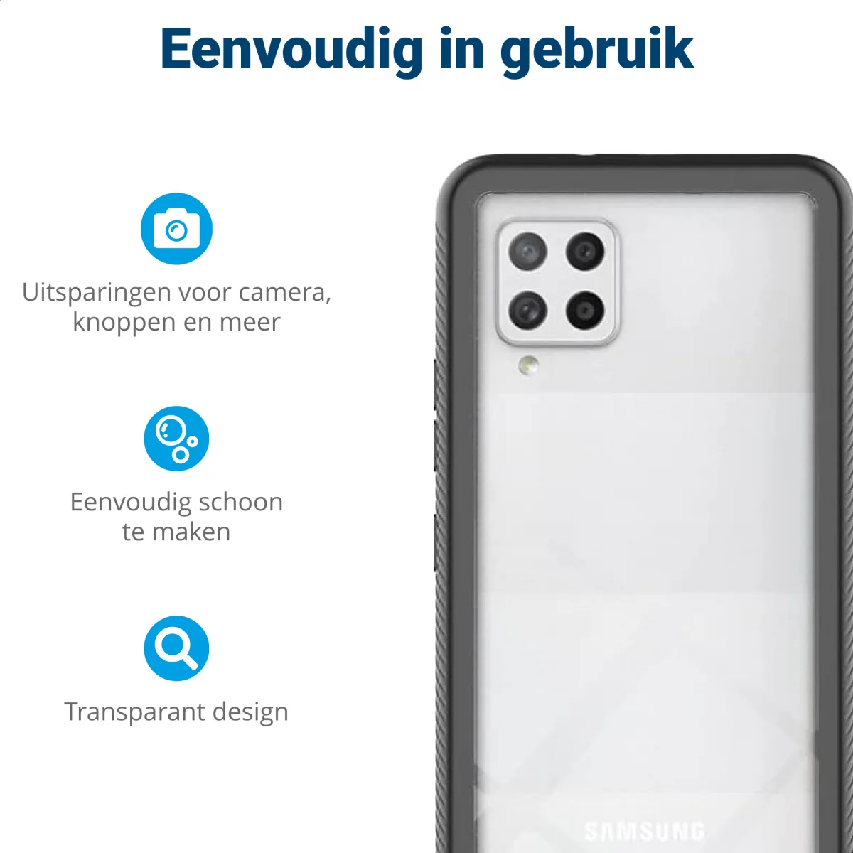 Samsung Galaxy A42 Hoesje Full Protect 360° Cover Hybride Zwart afbeelding 5